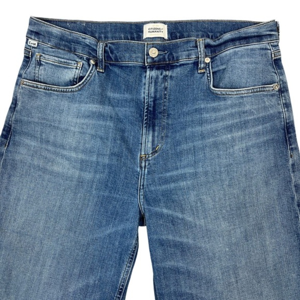 Citizens of Humanity Lyra Wide Leg Crop Jeans 32" Abliss Raw Hem - Picture 9 of 12